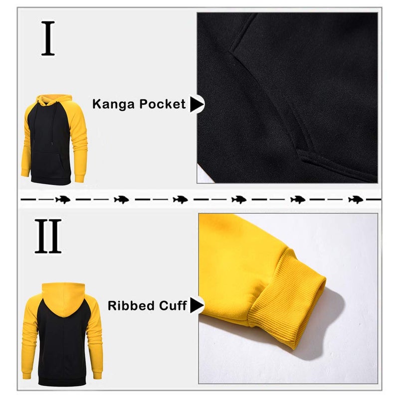 DUOFIER Hoodies for Men Pullover Hooded Sweatshirt with Kangaroo Pocket, 39Black-L - Image 5